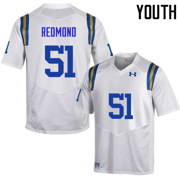 Youth #51 Alex Redmond UCLA Bruins Under Armour College Football Jerseys Sale-White - Click Image to Close